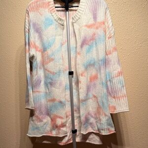 Oversized POL open long cardigan - tie dye vibe - soft stretchy NEW Boho